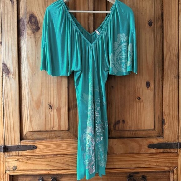 Umgee Turquoise and Silver Mini Dress - Size Medium - Picture 9 of 16